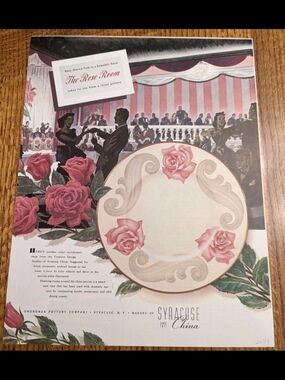 1948- Onondaga Pottery -Syracuse China- The Rose Room & Zenith Radio Magazine Ad